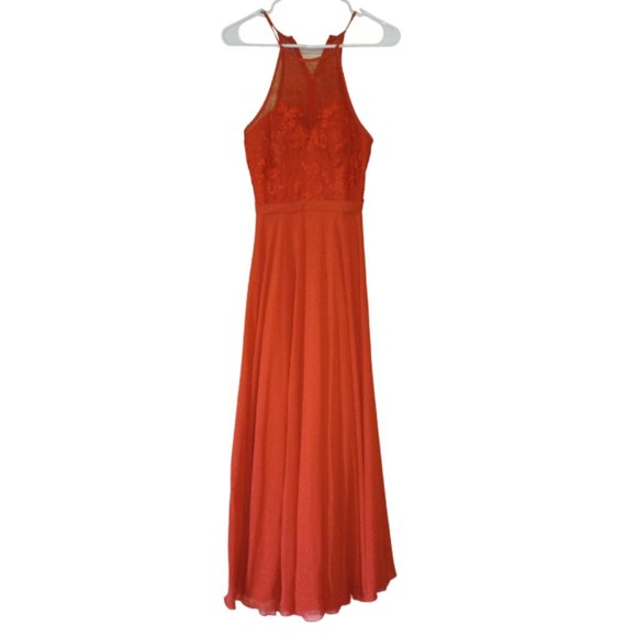 Azazie Burnt Orange Bridesmaid Dress Size A4 - Picture 1 of 3